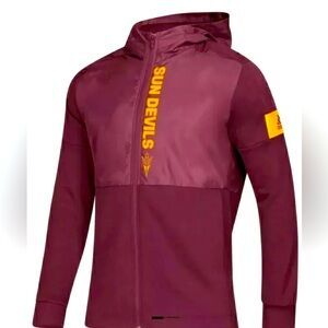 ADIDAS Arizona Sun Devils NCAA Gamemode FZ Wind Breaker Light Jacket Hooded ASU